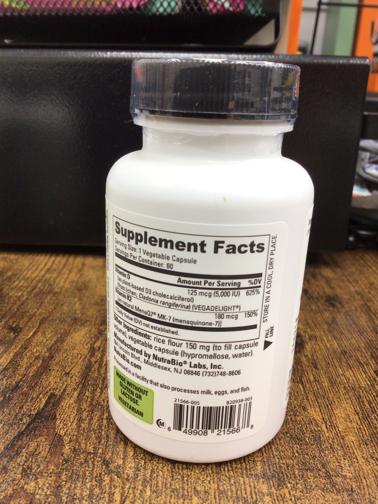 Nutrabio d3+k2 60 serving