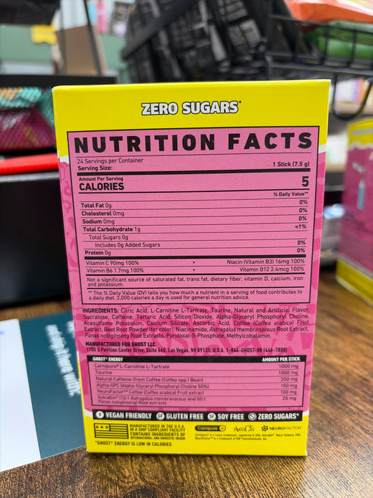 Ghost Enery Drinks 24 Sticks Sour-Pink Lemonade