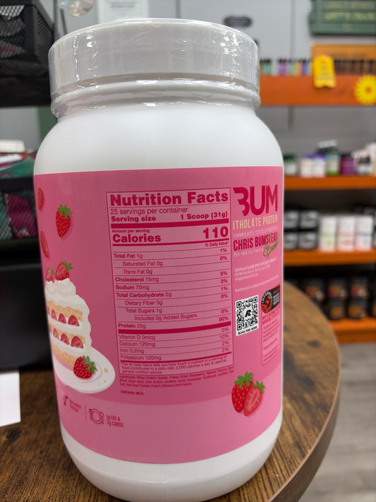 Raw Bum itholate protein strawberry bumcake 27.34 oz.