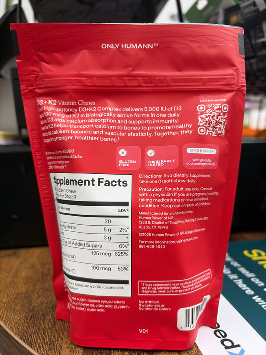 Humann D3+K2 Vitamin Chews