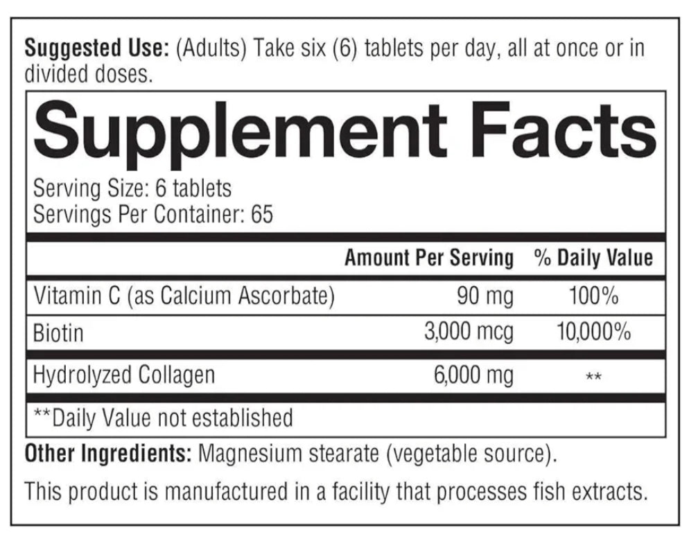 youtheory Collagen +biotin Advanced Formula (390 tablets) 1, 2 and 3, 1 Pack