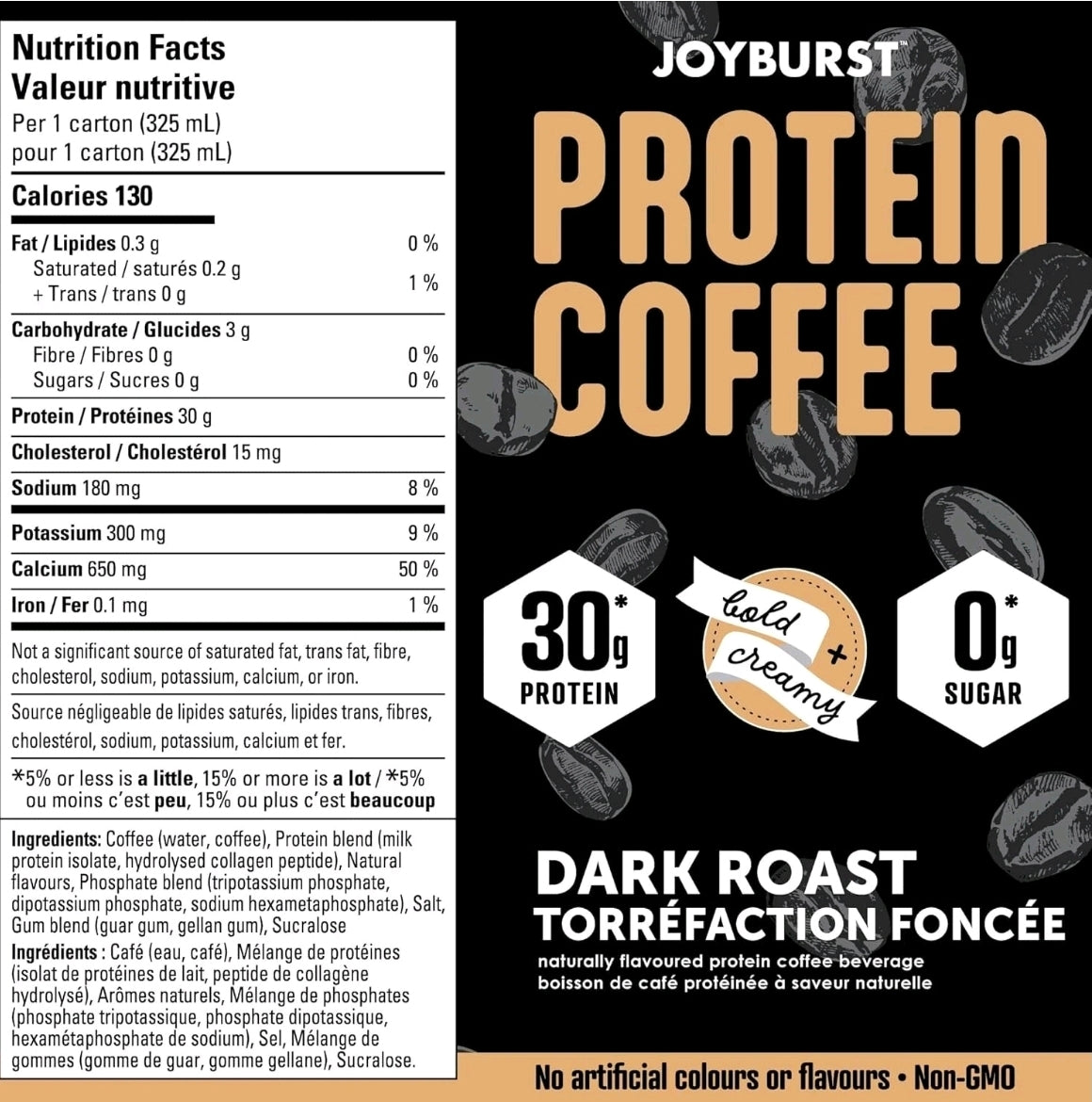 Joyburst Protein Coffee Beverage Dark Roast (1 Tetras) - 0 Sugar, 30g