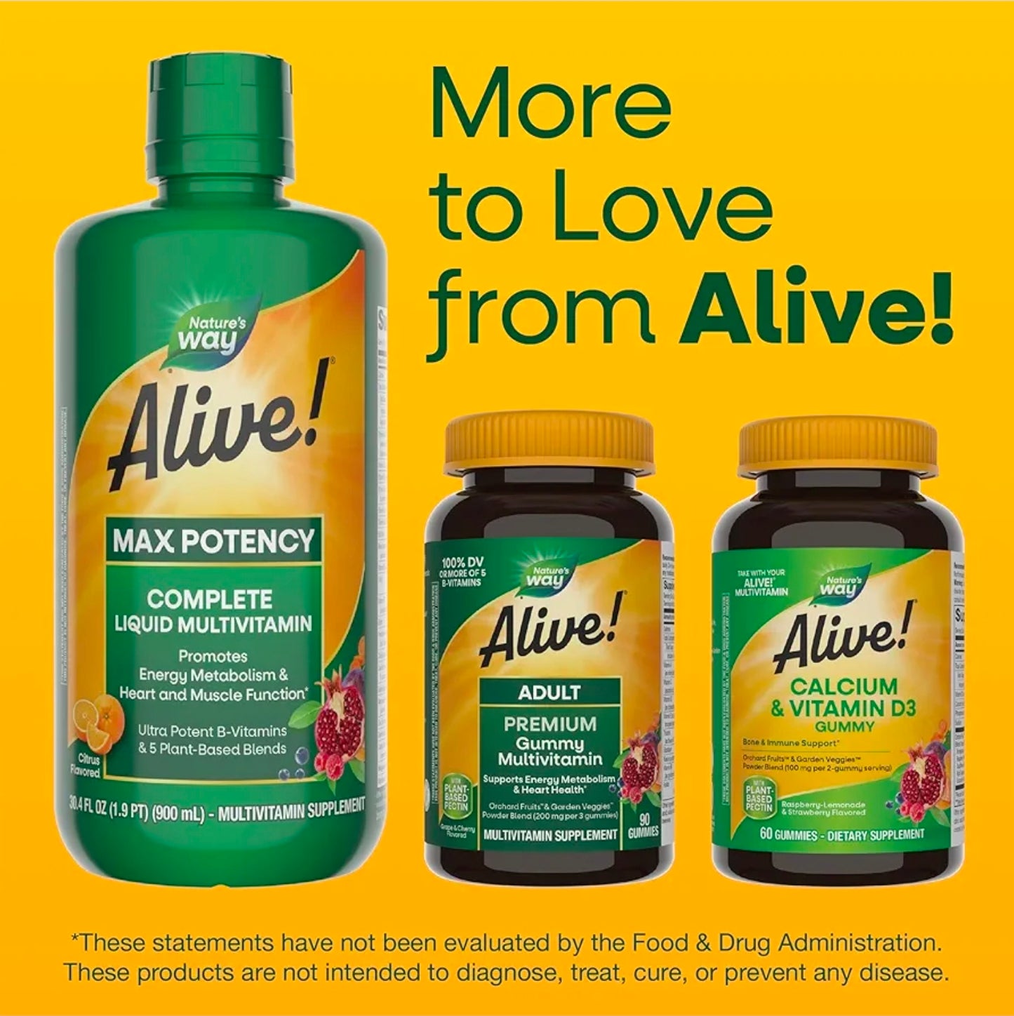 Nature's Way Alive! Max Potency Complete Liquid Multivitamin for Women and Men with Antioxidant Beta Carotene, Vitamins C & E and Food-Based Blends, Citrus Flavored, 30.4 Fl Oz