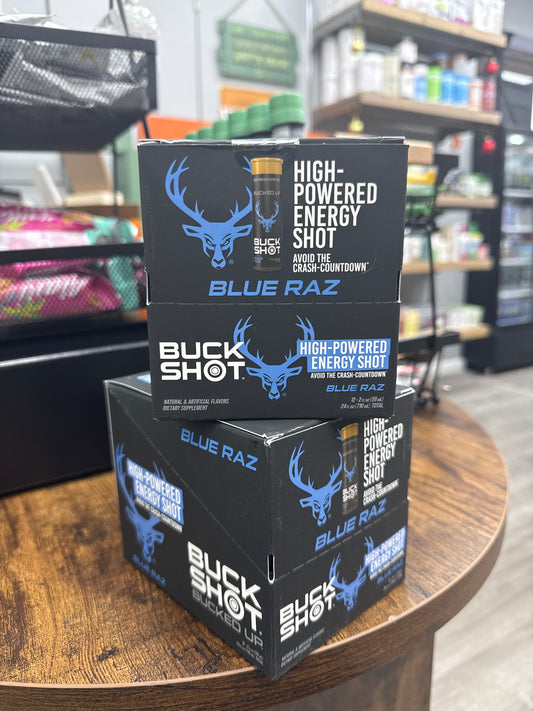 Bucked Up High-Powered Energy Shot Blue Raz (12 Pieces)