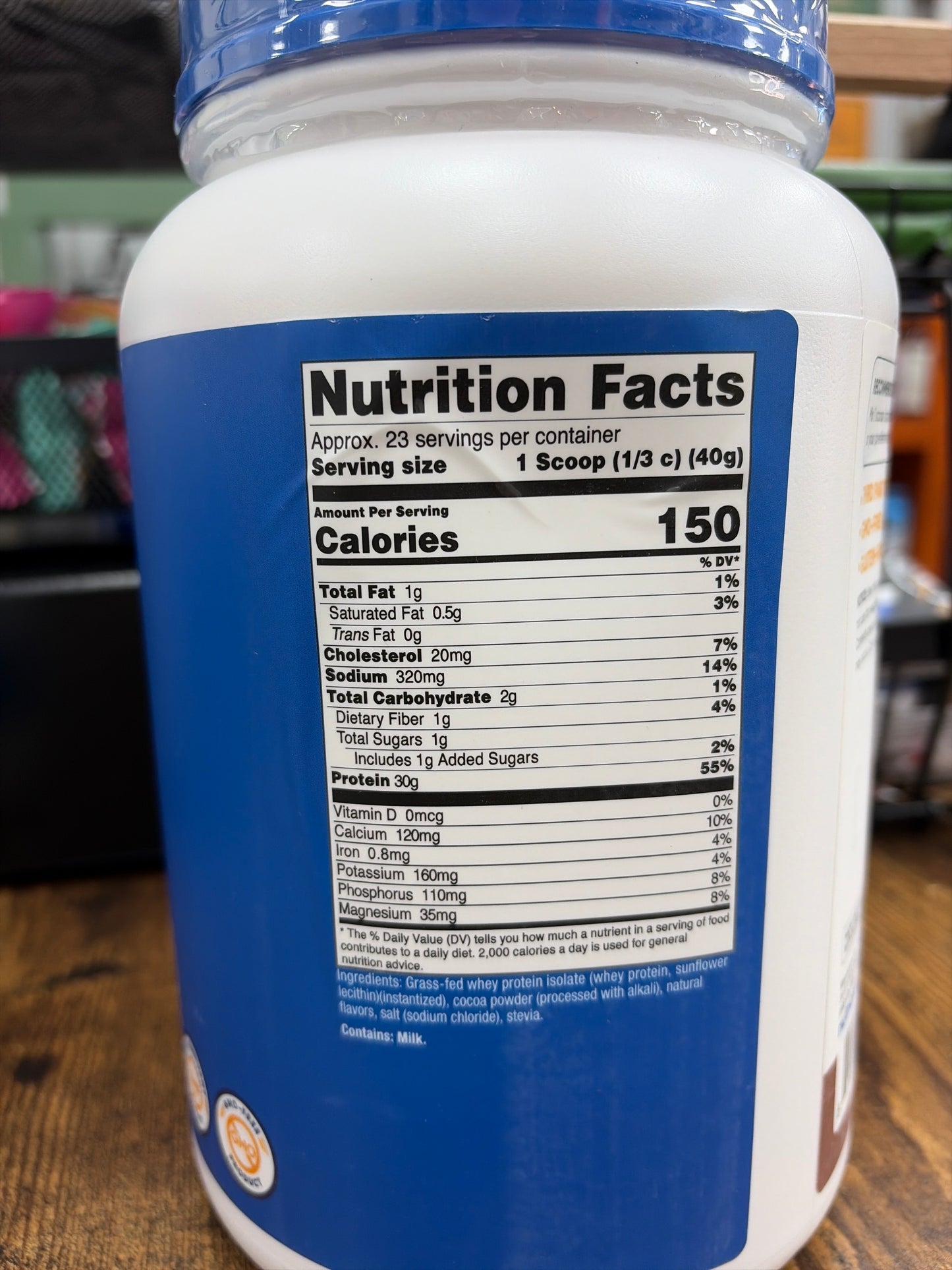 Nutricost Grass-Fed Whey Protein Isolate Milk Chocolate Flavored 2 LB