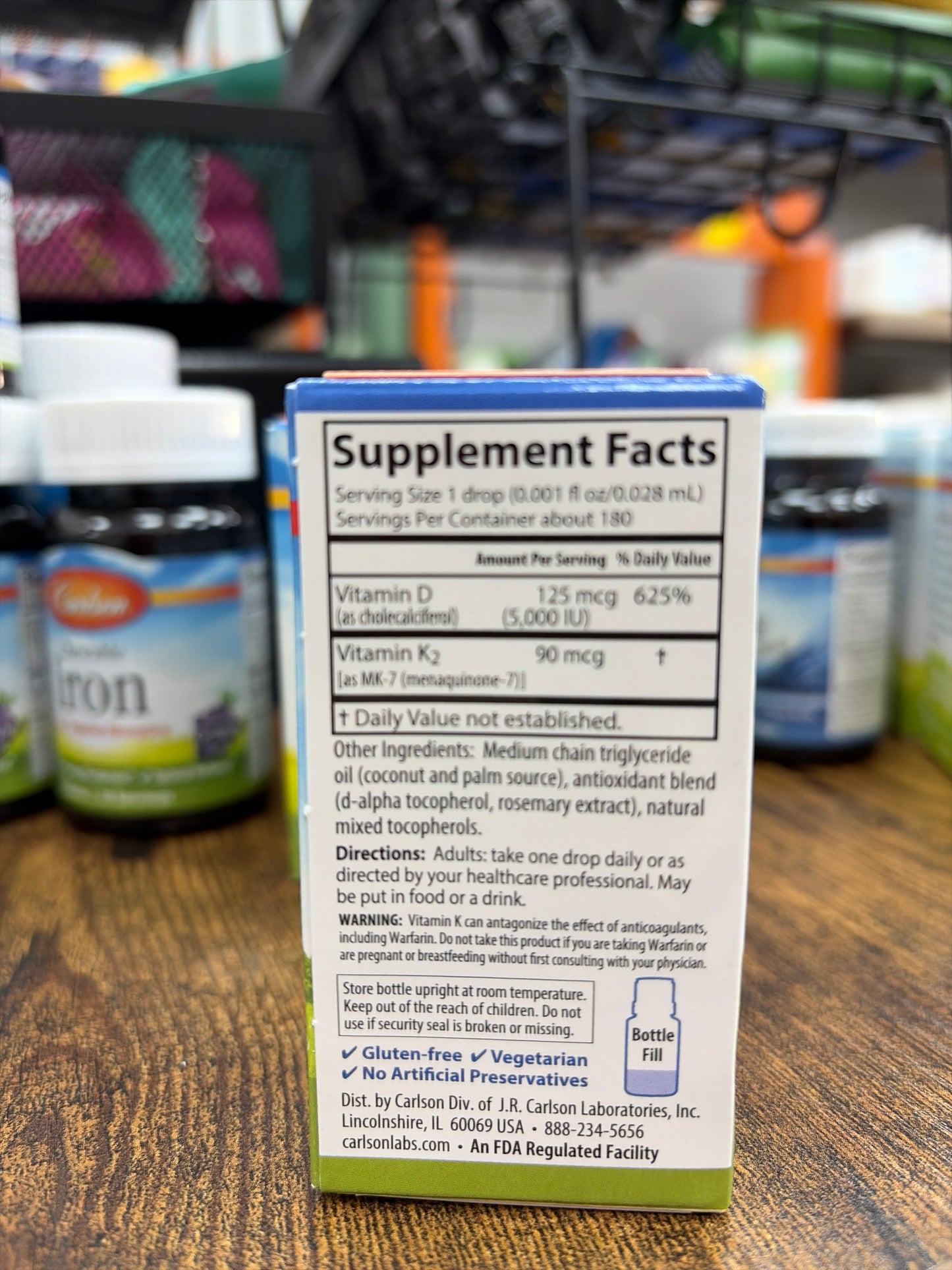 Carlson Liquid Vitamins Super Daily D3+K2 (5.000 lU) 180 Vegetarian Drops