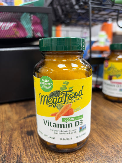 MegaFood 1000 IU Vitamin D3 (60 Tablets)