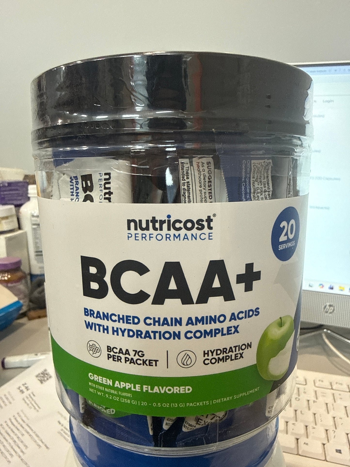 Nutricost performance BCAA+ Green Apple Flavored (20 servings)