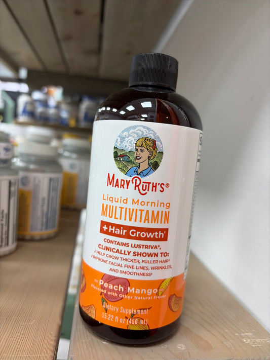 Mary Ruth’s Liquid Morning Multivitamin+Hair Growth Peach Mango 15.22 fl.oz