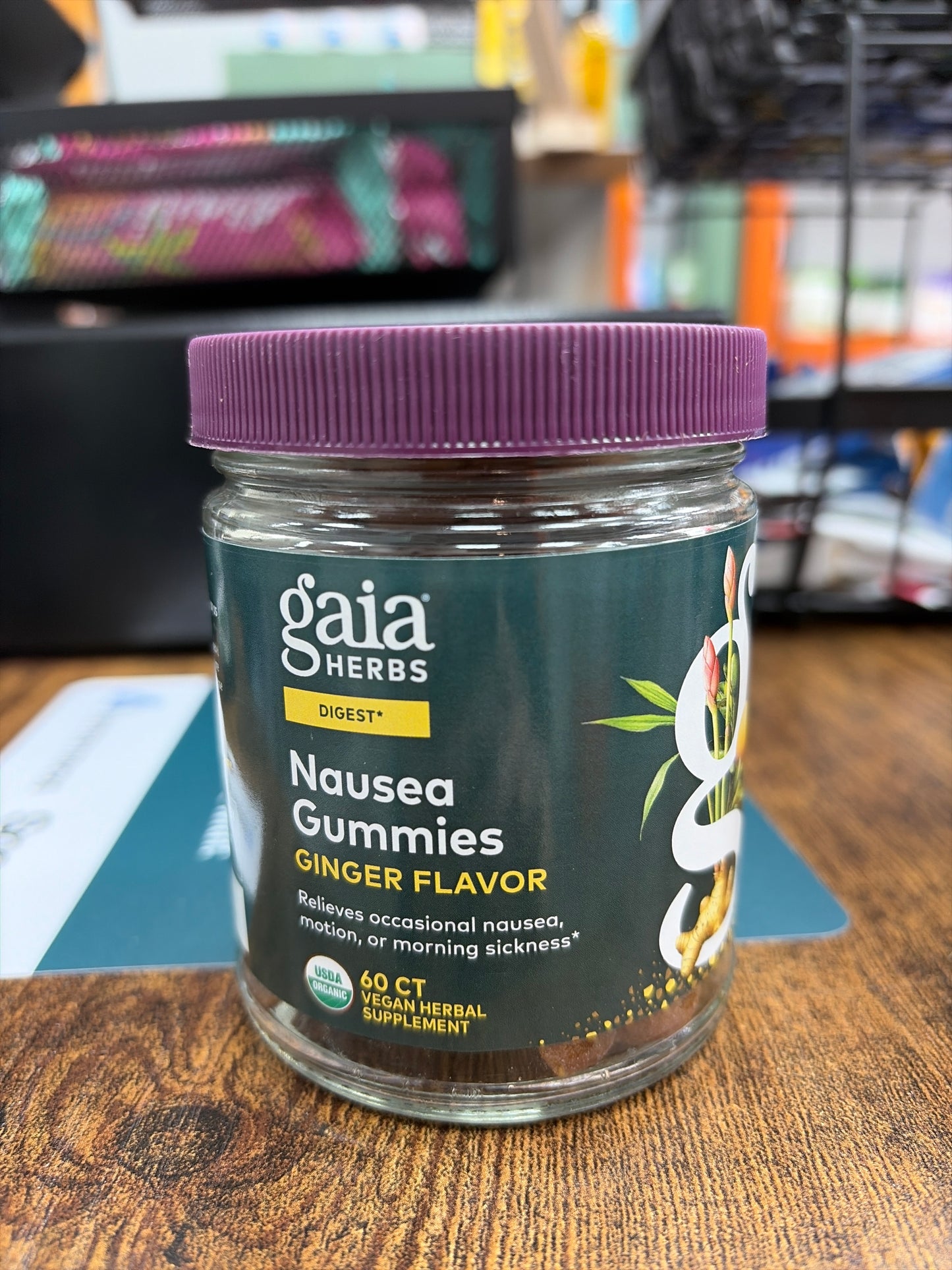 Gaia Nausea Gummies Ginger Flavor 60 CT