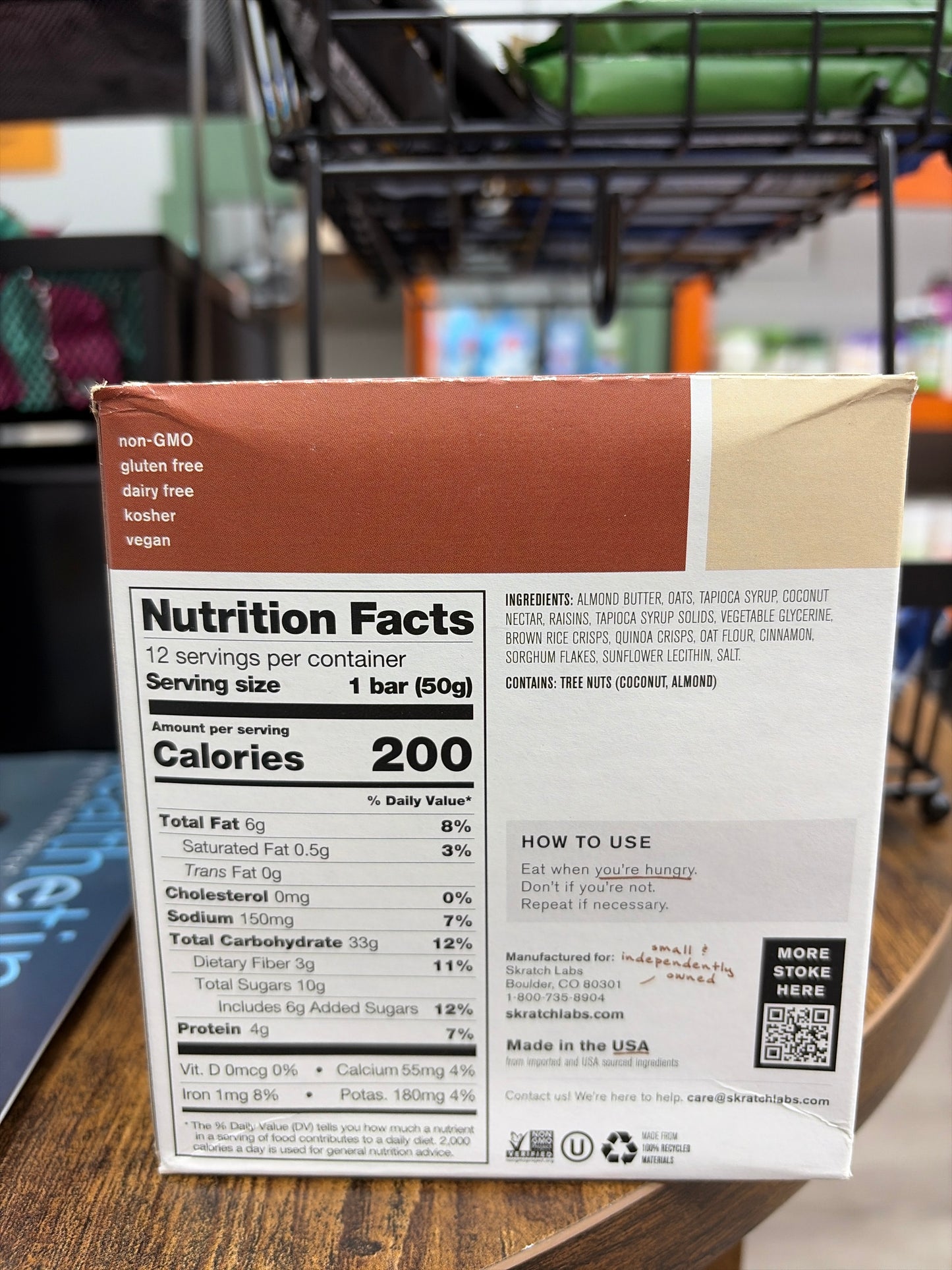 Skratch Labs Energy Bar Box(12 Bars)Cinnamon+Oatmeal