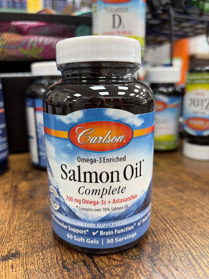 Carlson Salmon Oil Complete 700 mg Omega-3s+Axtaxanthin (60 softgels)
