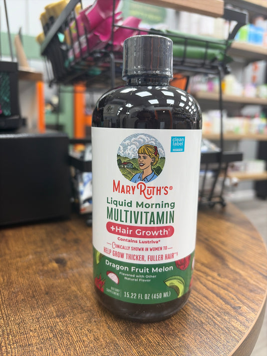 Mary Ruth’s Liquid Morning Multivitamin + Hair Growth Dragon Fruit Melon 15.22 fl. Oz.