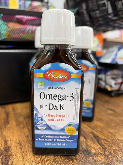 Carlson Wild Norwegian Omega.3 plus D&K 3.3 fl oz
