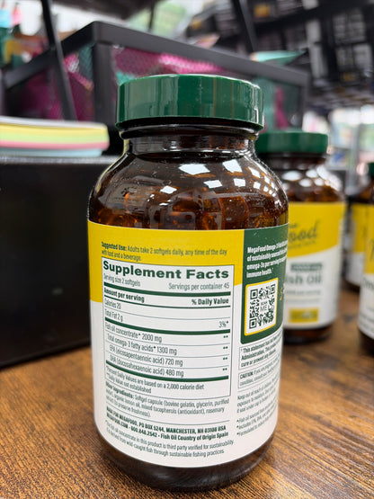 MegaFood Omega-3 Fish Oil 1200mg EPA&DHA per serving (90softgels)