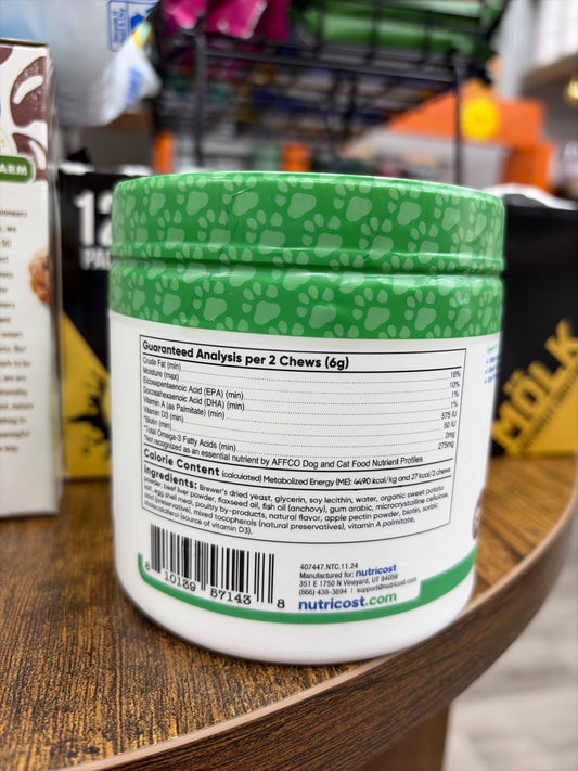 Nutricost Pets Skin&Coat Support Beef Flavor (60)Soft Chews