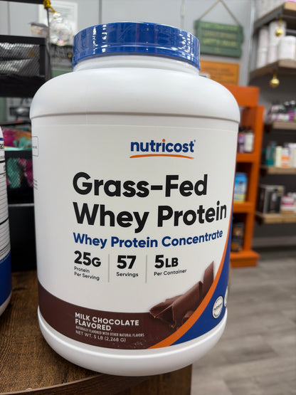Nutricost Grass-Fed Whey Protein Milk Chocolate Flavored 5 LB