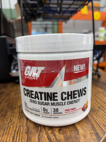 GAT Sport Nitraflex Chews Creatine  Fruit Punch(120 tablets)