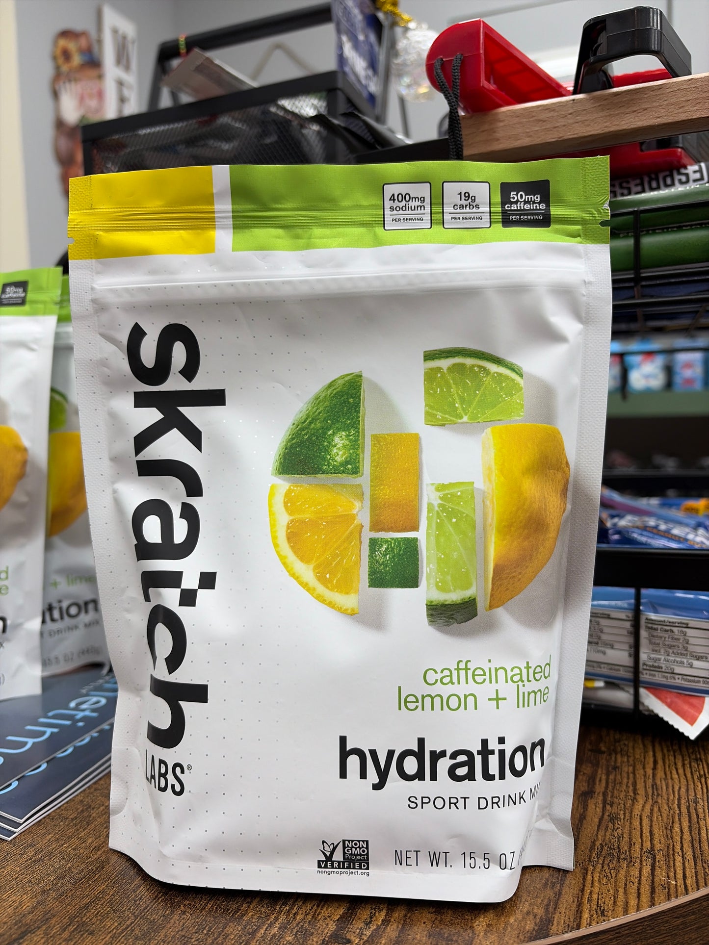 Skratch Labs Hydration Sport Drink Mix Caffeinated Lemon+Lime 15.5 oz