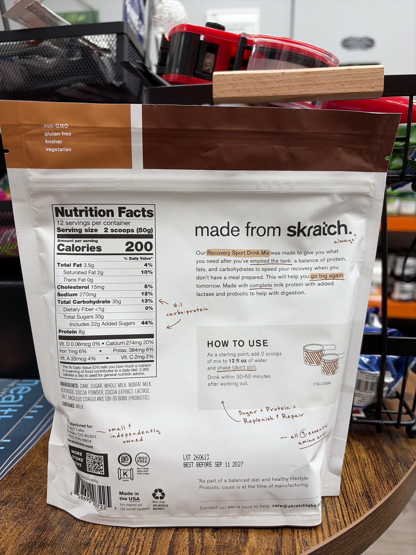 Skratch Labs Chocolate Recovery Sport Drink 21.2 oz