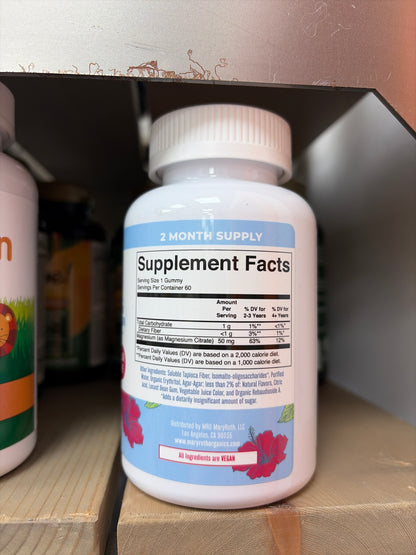 Mary Ruth’s Kids Magnesium Calm Gummies Hibiscus (60 gummies)