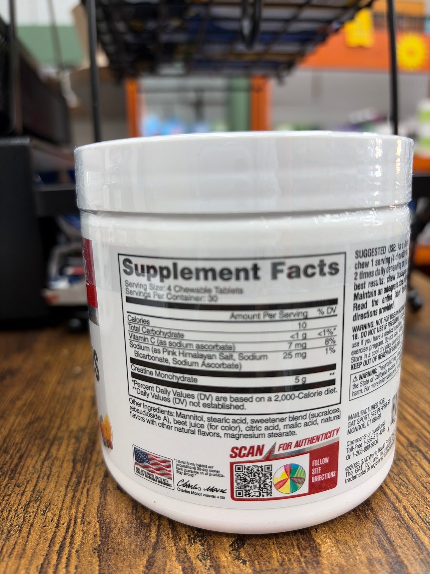 GAT Sport Nitraflex Chews Creatine  Fruit Punch(120 tablets)