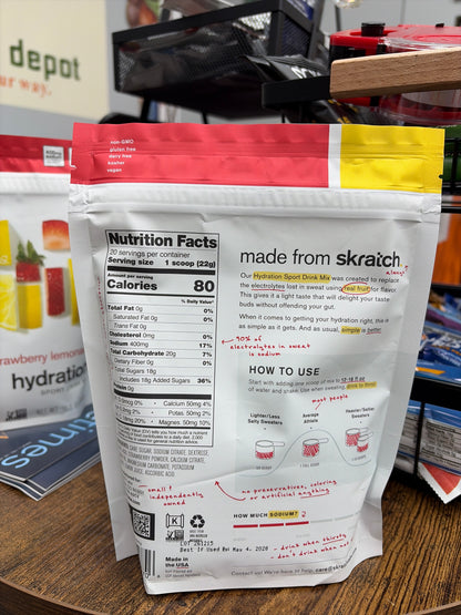 Skratch Labs Hydration Sport Drink Mix Strawberry Lemonade 15.5 oz