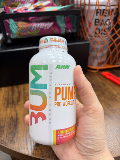 Raw BUM Pre-Workout Rainbow Sherbet 12fl.oz