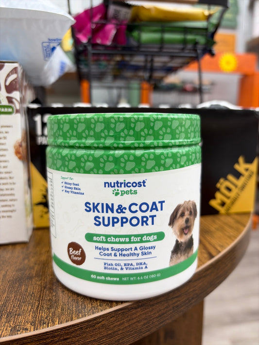 Nutricost Pets Skin&Coat Support Beef Flavor (60)Soft Chews