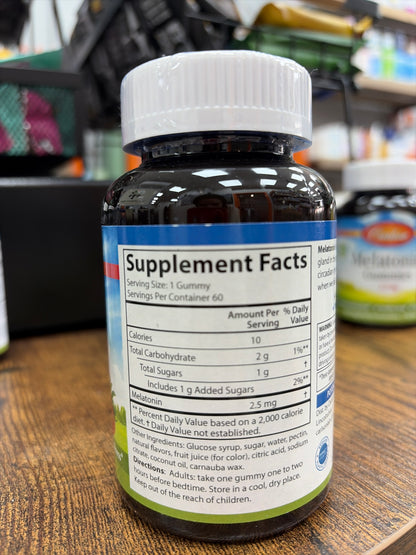 Carlson Melatonin Gummies 2.5mg (60 vegetarian capsules)