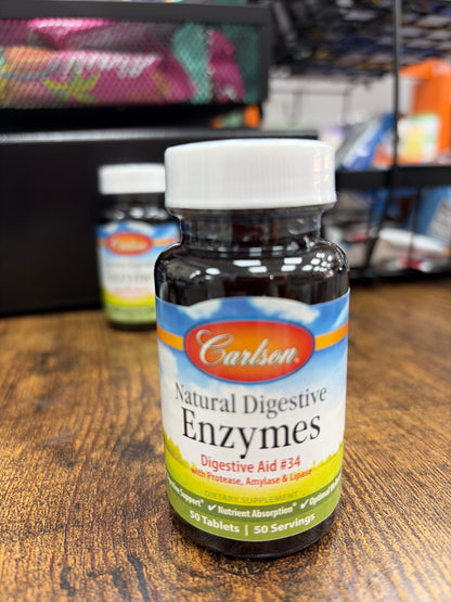 Carlson Natural Digestive Enzymes 50 Tablets