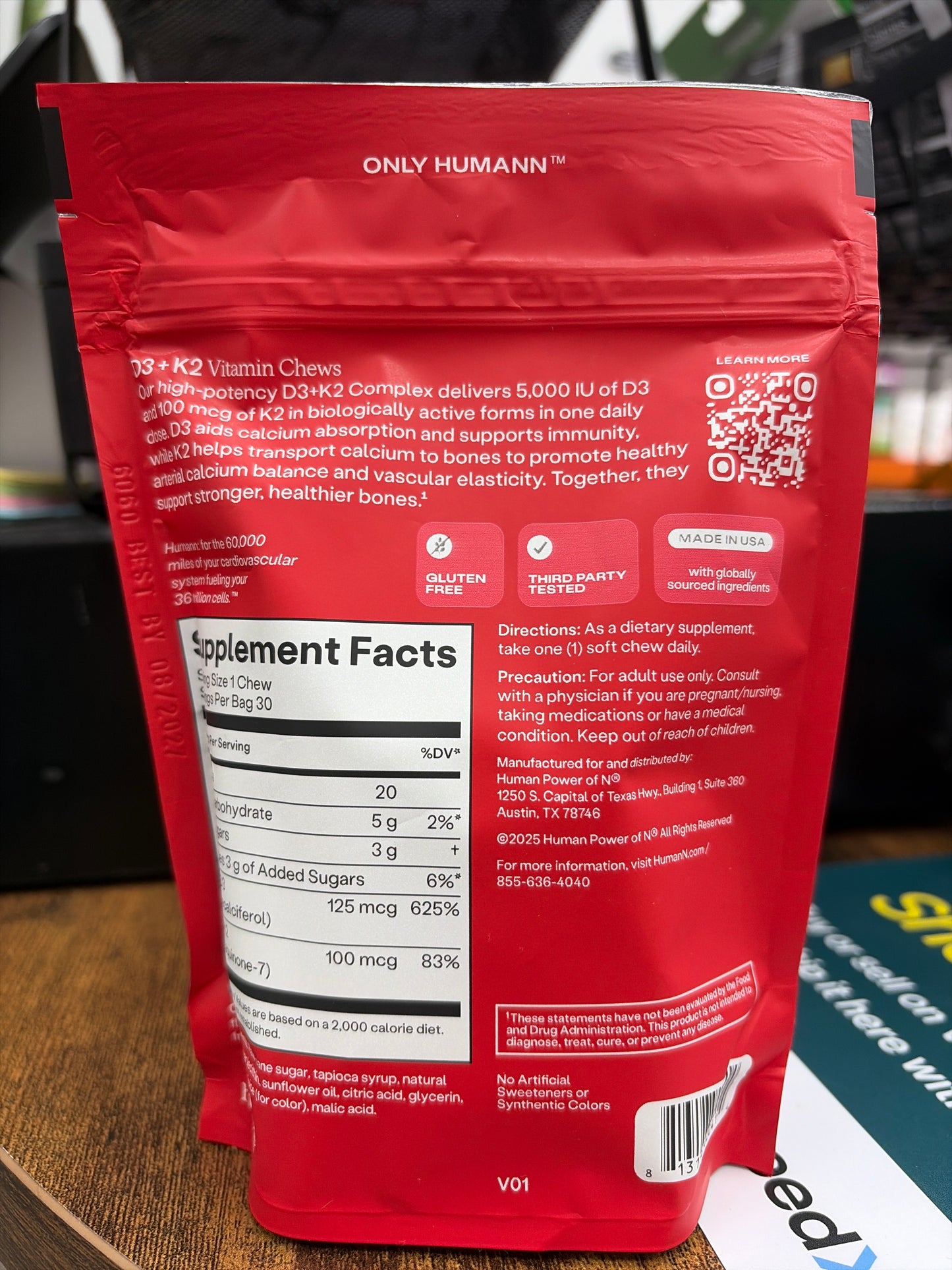 Humann D3+K2 Vitamin Chews