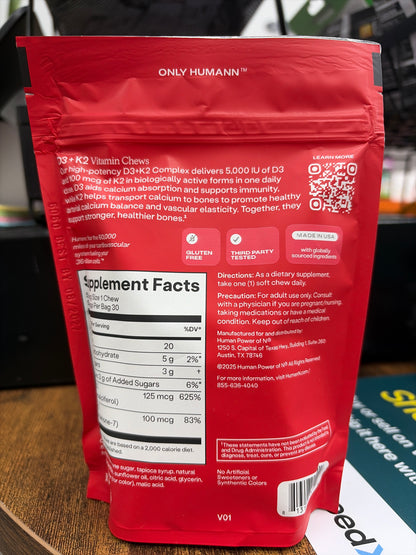 Humann D3+K2 Vitamin Chews