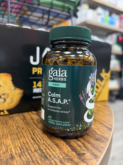Gaia Herbs Stress Calm A.S.A.P Support for Occasional Stress (60 liquid phytonutrients-caps herbal supplement)