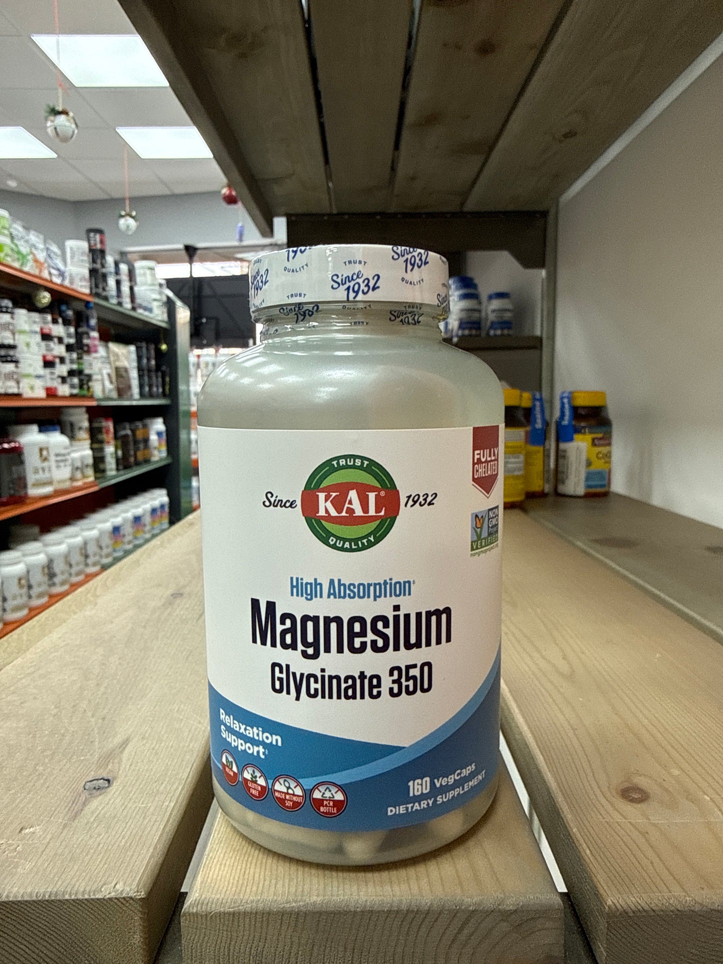 KAL Magnesium Glycinate 350 (160 Veggie Tablets)