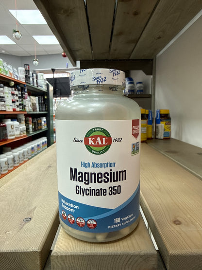 KAL Magnesium Glycinate 350 (160 Veggie Tablets)
