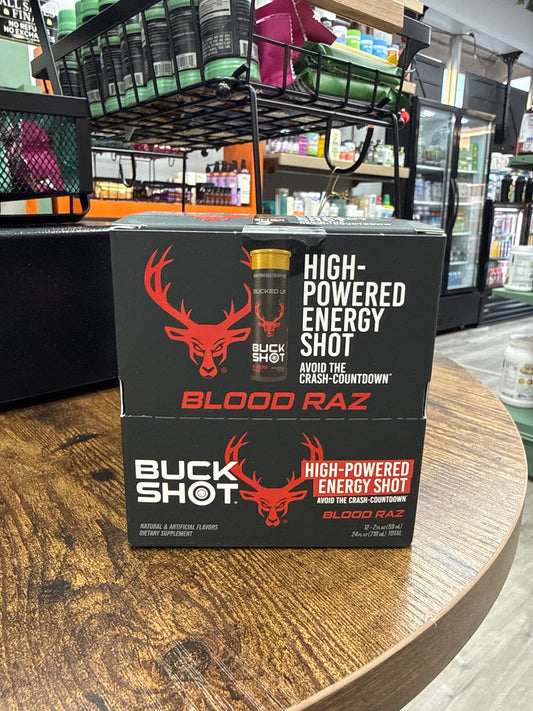 Bucked Up High-Powered Energy Shot Blood Raz (12 Pieces)
