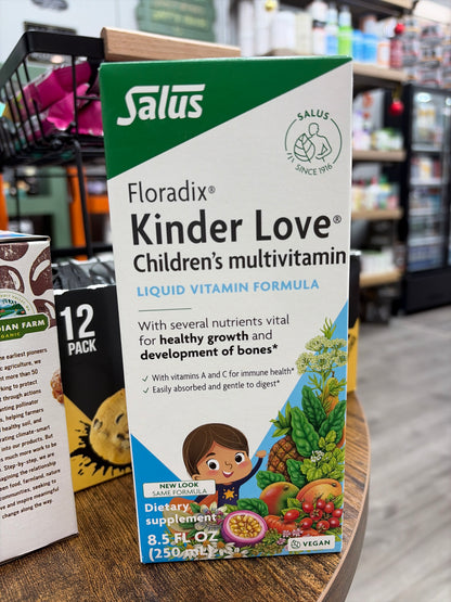 Floradix Kinder Love Children’s Multivitamin Liquid Formula 8.5 FL. OZ. Vegan