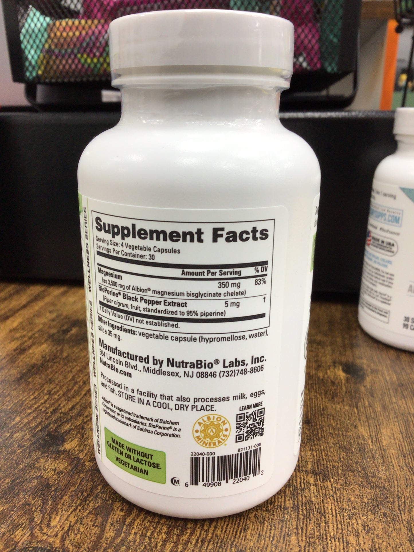 Nutrabio Magnesium Glycinate 120 capsules ￼