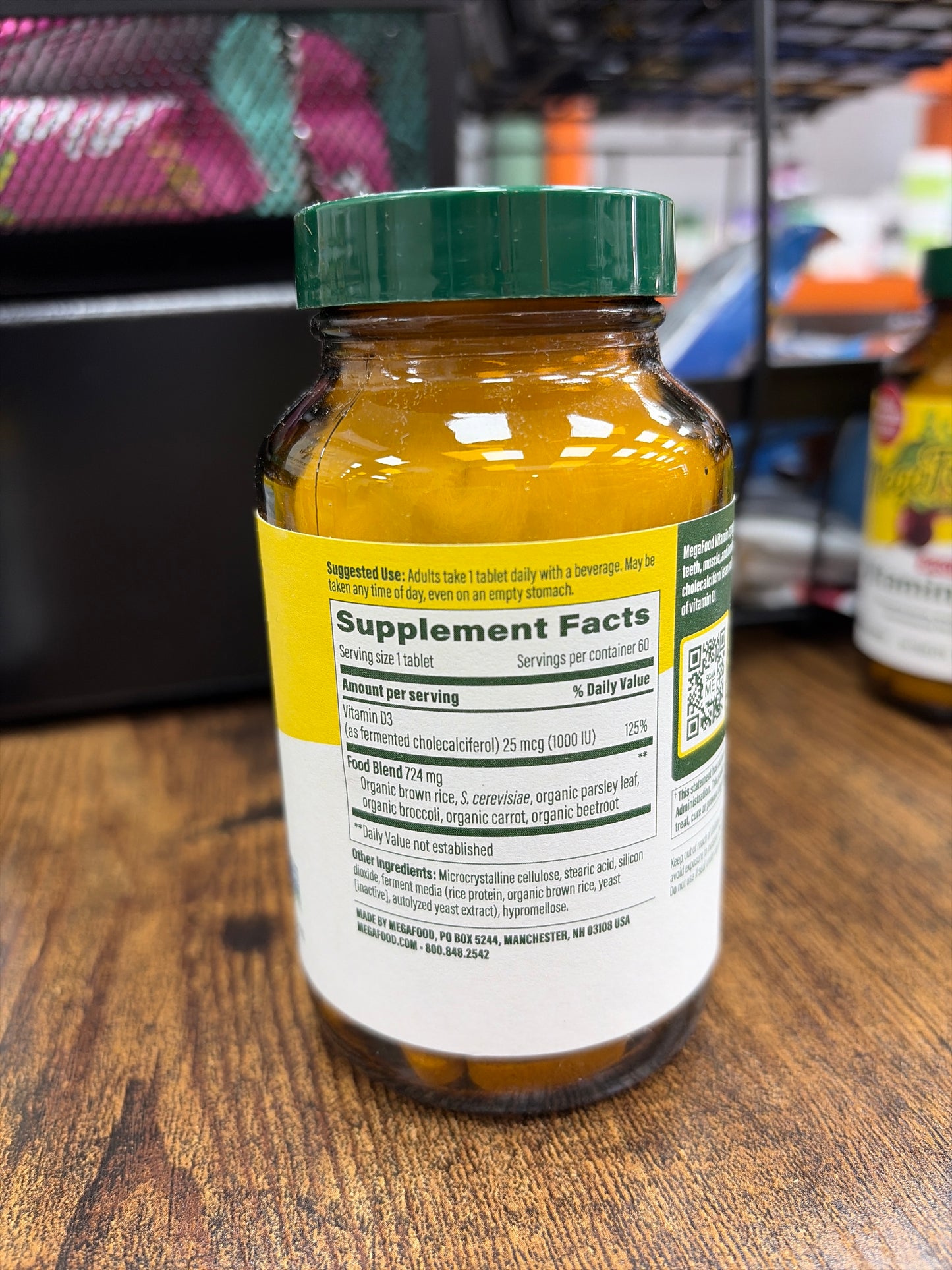 MegaFood 1000 IU Vitamin D3 (60 Tablets)