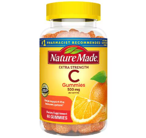 Nature Made Extra Strength Dosage Vitamin C 500 mg per serving, Dietary Supplement for Immune Support, 60 Gummies, 30 Day Supply