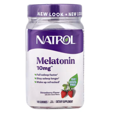 Natrol, Melatonin Gummies, Strawberry, 140 Gummies (5 mg per Gummy)