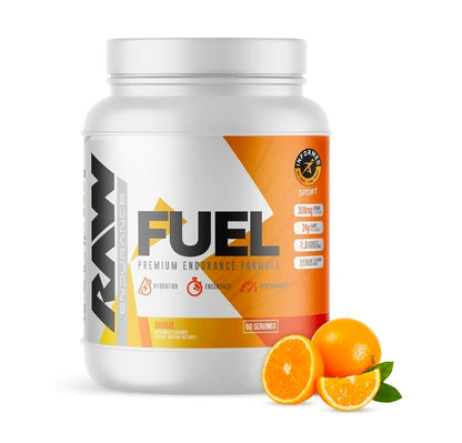 RAW Fuel, Premium Endurance Supplement Powder, Orange (60 Servings) - Peak Performance, Hydration & Stamina During Workouts, Training or Competition - 24g of Carbohydrates & 300mg of Sodium