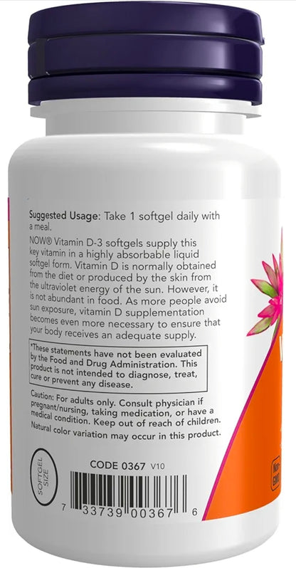 Now Foods, Vitamin D3 2000Iu (Softgels)