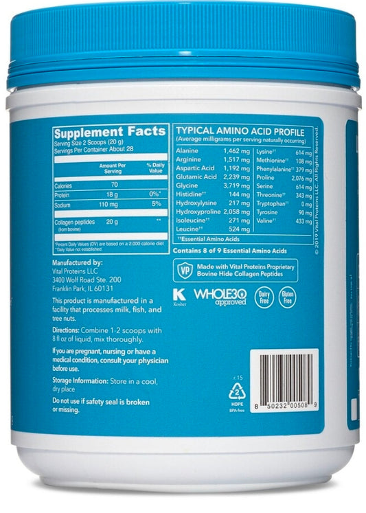 Vital Proteins Collagen Peptides Unflavored, 20 Ounces