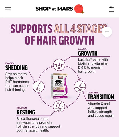 Force Factor Hair Growth Accelerator 90 Veggie Tablets