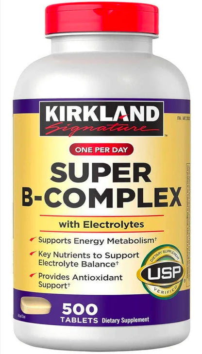 Kirkland Signature Super B-Complex with Electrolytes, 500 Tablets