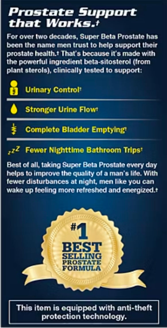 Super Beta Prostate with Beta-Sitosterol and Vitamin D3 (60 Caplets)