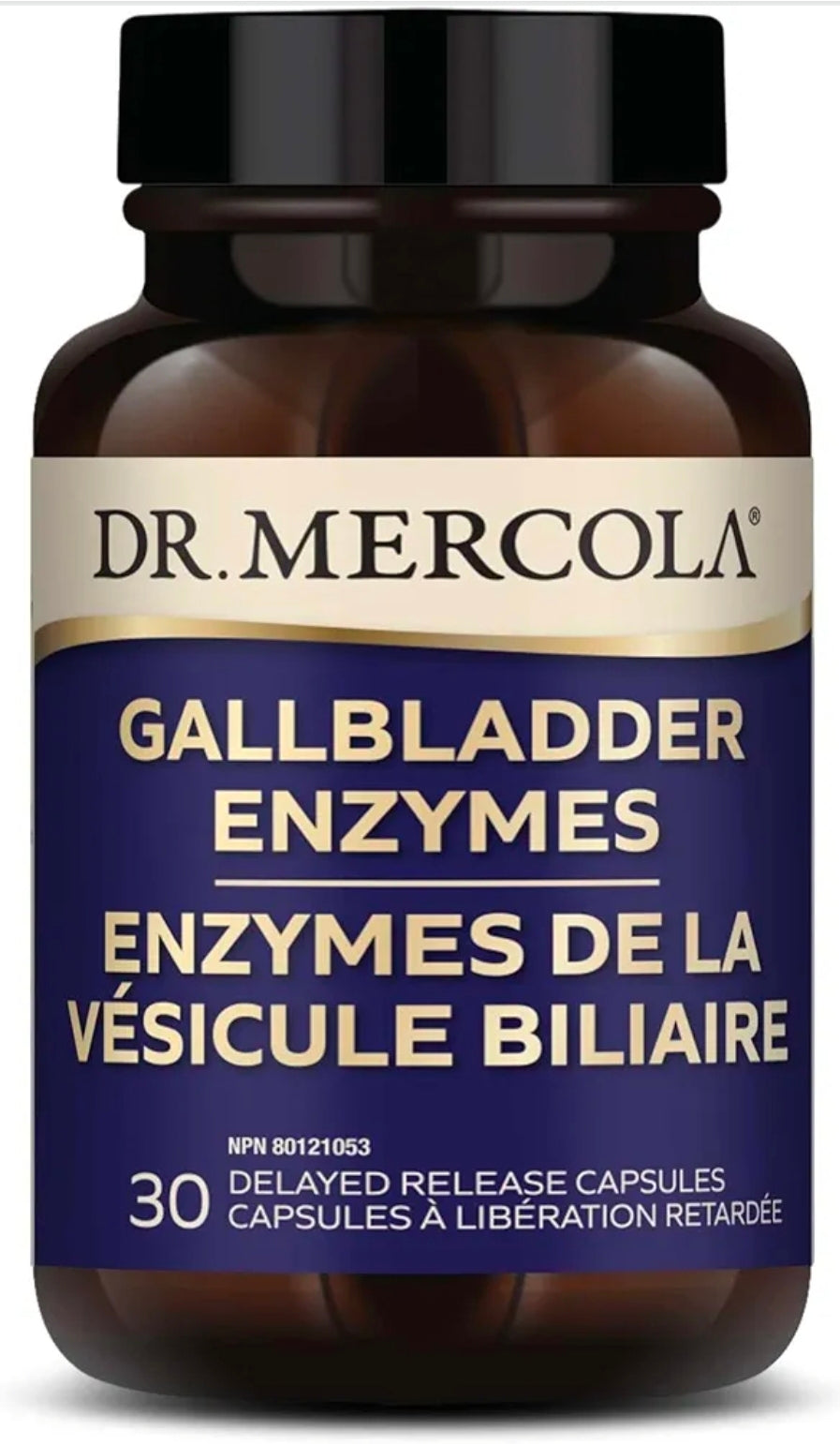 Dr. Mercola Gallbladder Enzymes - Gallbladder & Digestive Health Support - Includes Pancreatic Protease, Amylase & Lipase - Non-GMO, Gluten-Free & Soy-Free - 30 Delayed Release Capsules (30 Servings)