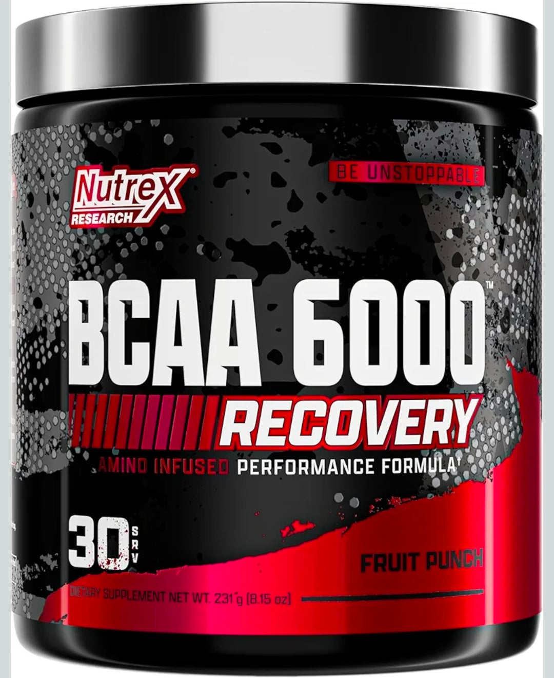 Nutrex Research - BCAA Powder 6000 Amino Acid - 6 Grams of BCAAs Amino Acids Supplement for Post Workout Recovery & Muscle Growth - Amino Energy Workout Recovery Drink (Fruit Punch - 30 Servings)